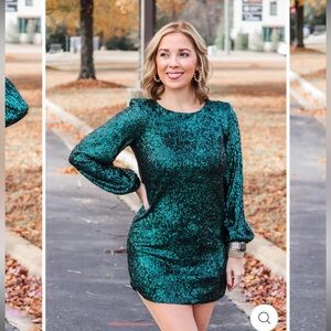 Steve Madden sequin dark green dress